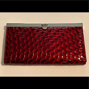 Red & Black Patent Magnetic Clutch / Wallet